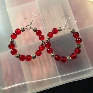 NWT Hand made dangle hoop earrings